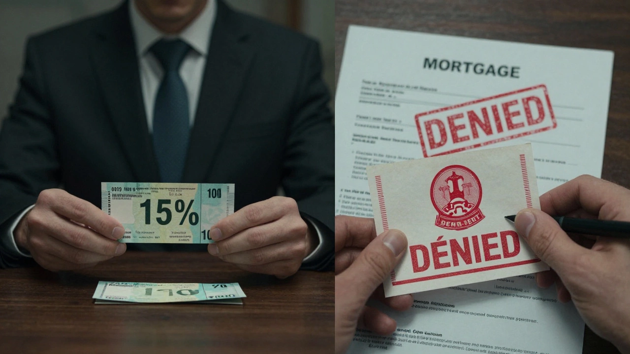 Paycheck garnishment and tax refund seizure blocking a mortgage approval.