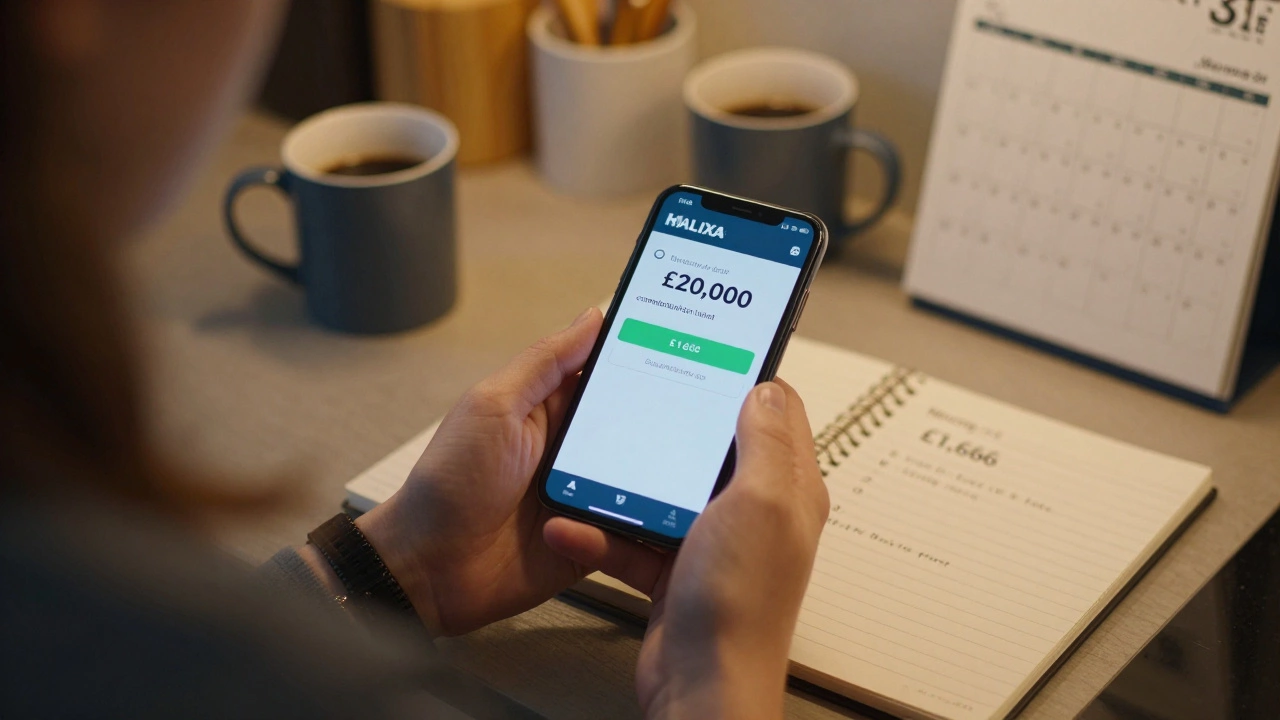 A split visual of a Halifax bank branch and digital ISA dashboard, showing £20,000 allocated across Cash, Stocks &amp; Shares, and Lifetime ISA types.