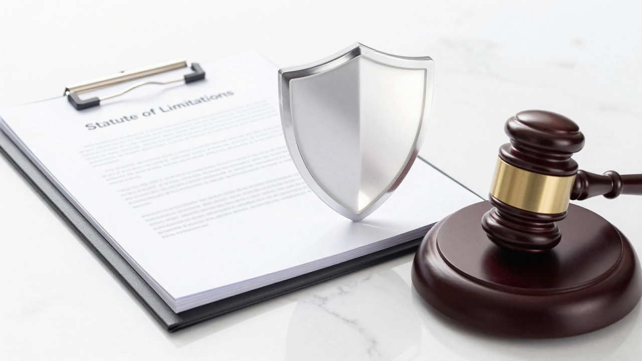 A legal gavel and documents protected by a transparent glowing shield