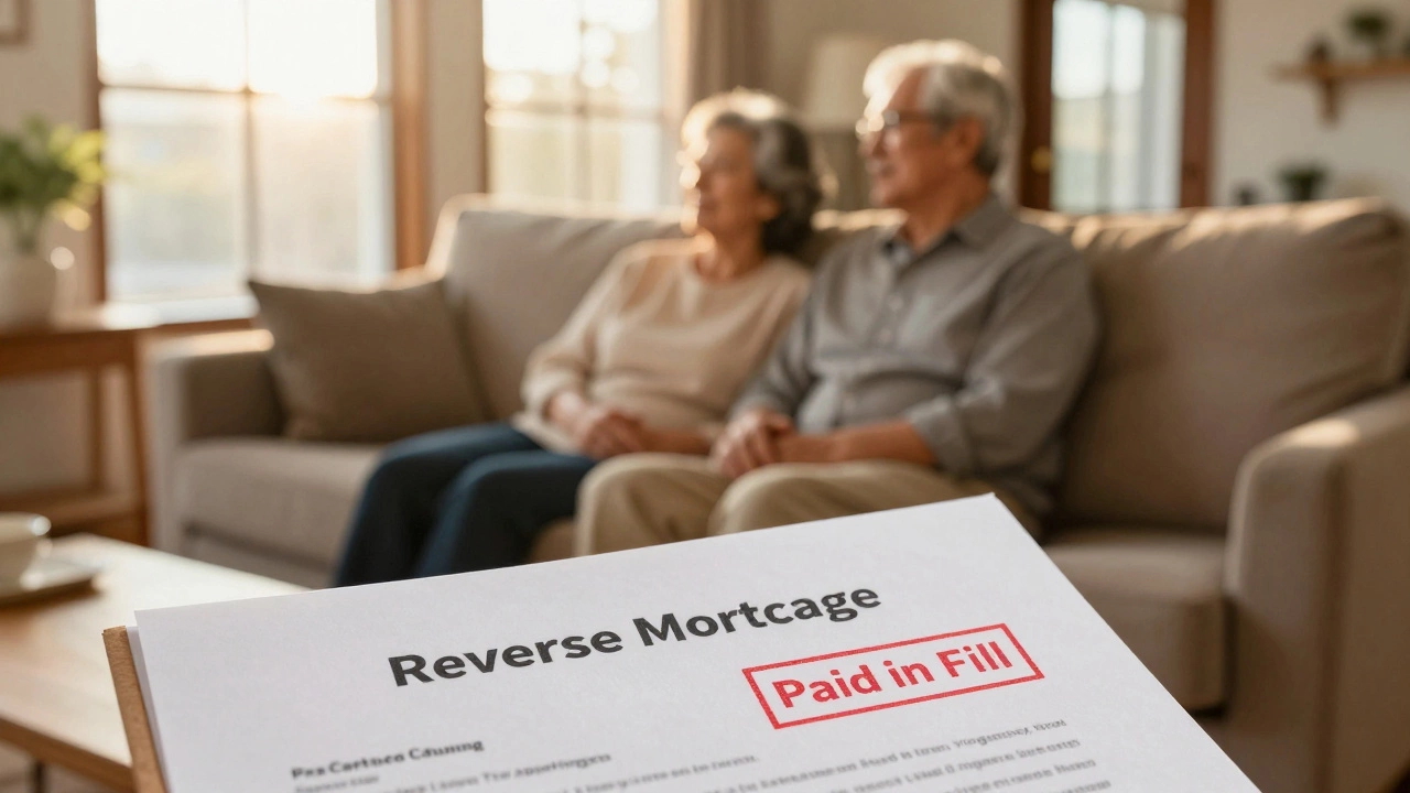Elderly couple relaxing in a sunlit living room symbolizing financial security