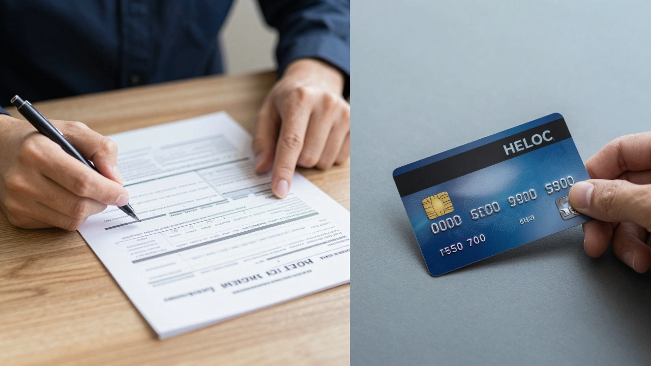 Split screen comparing a fixed loan document and a flexible credit line