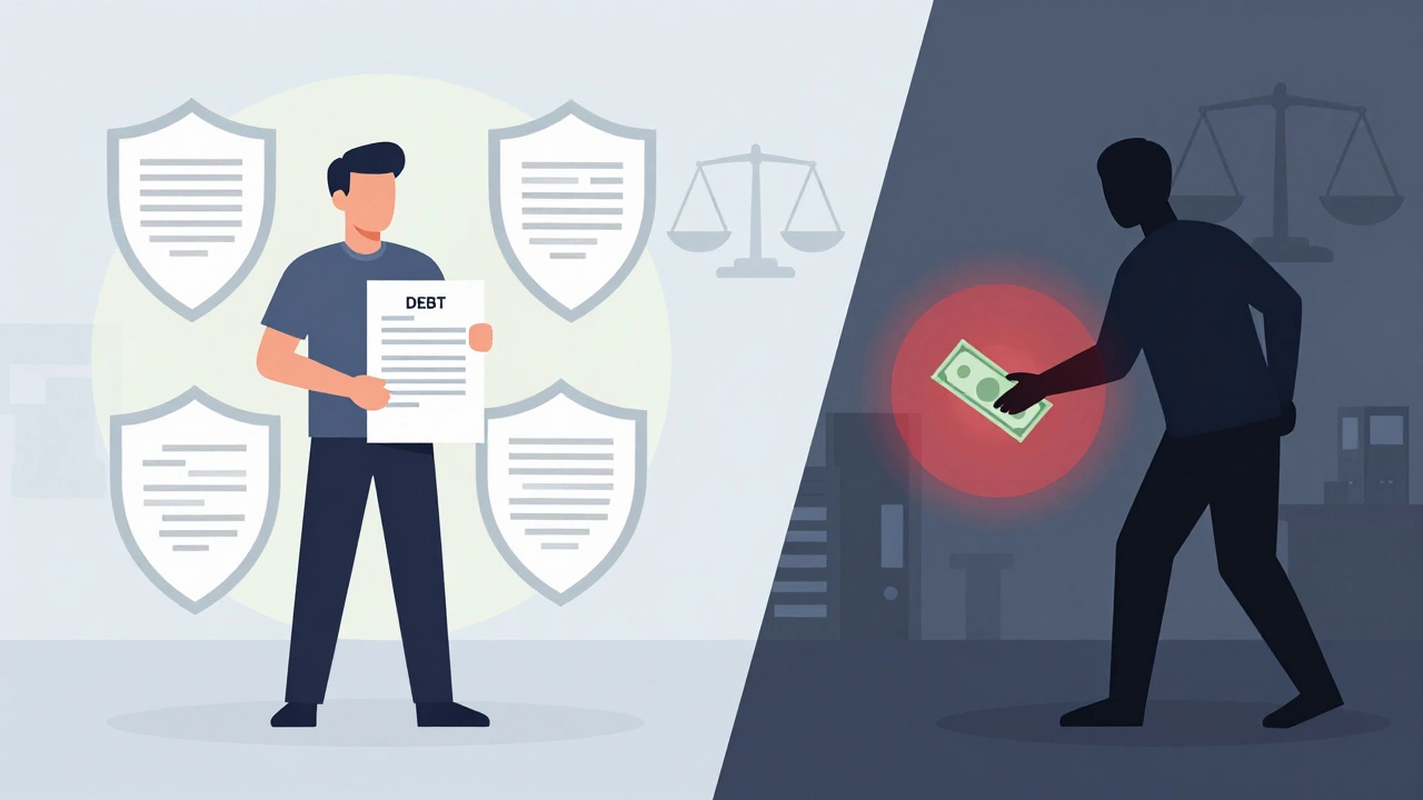Visual metaphor of validating debt versus paying time-barred debt