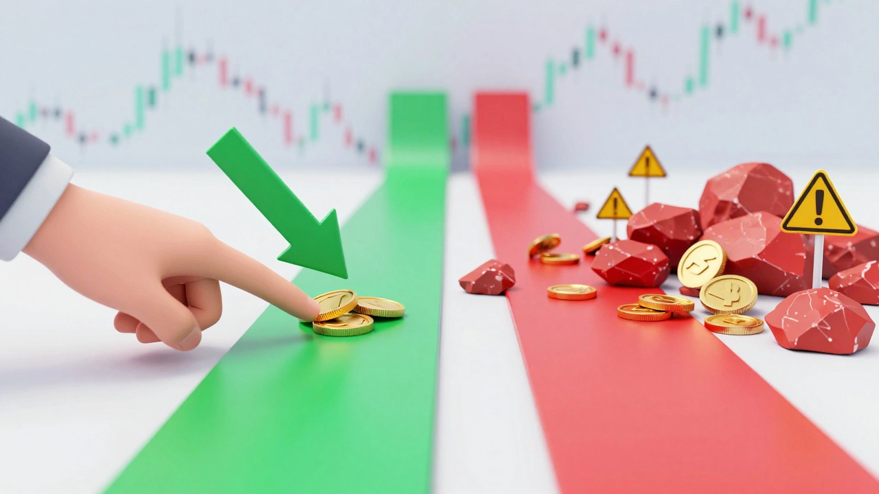 Abstract illustration of choosing lower interest rates