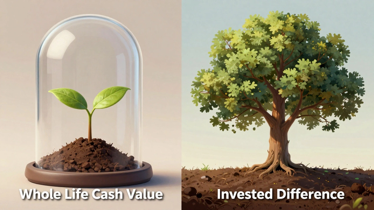 Comparison of slow whole life growth vs fast investment growth