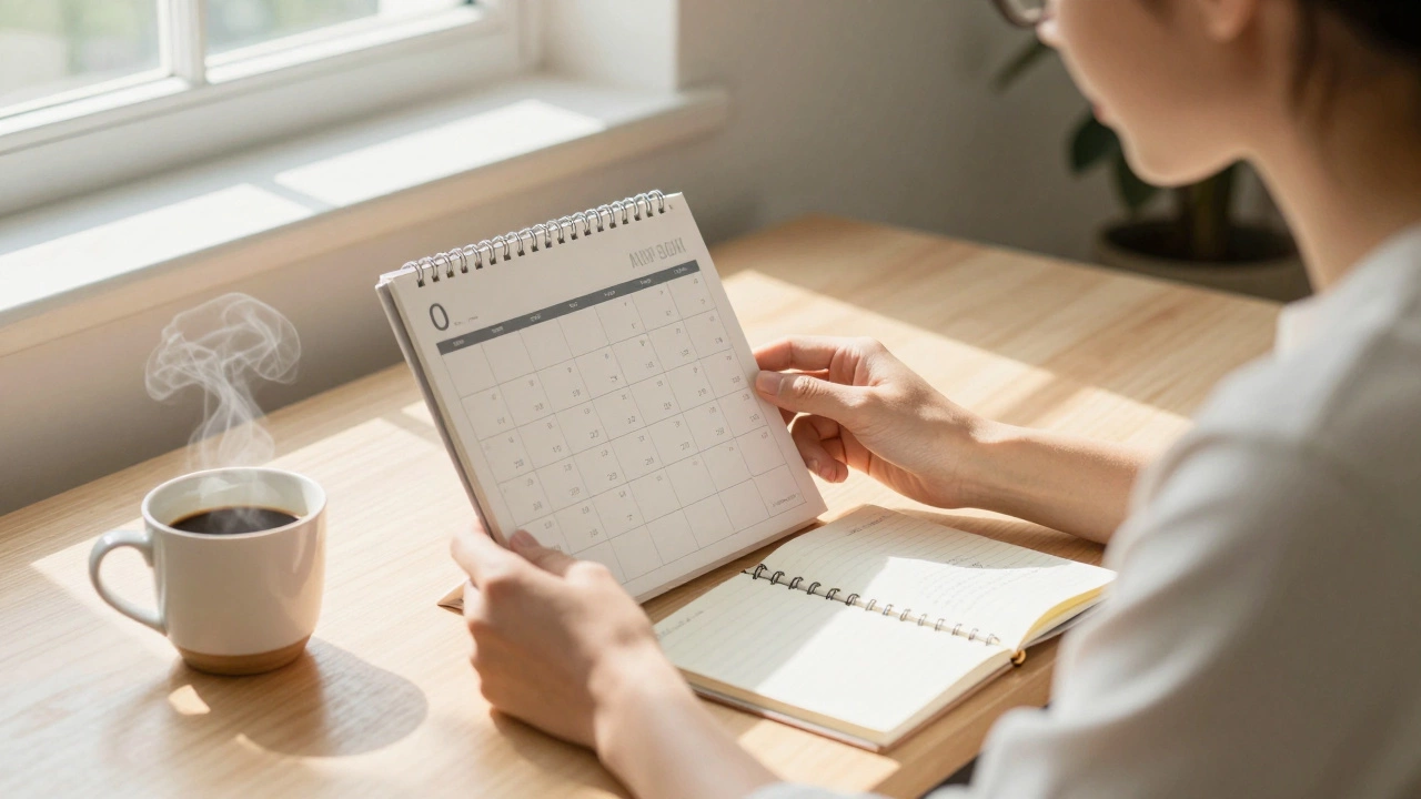 Person planning weekly investments at sunny desk