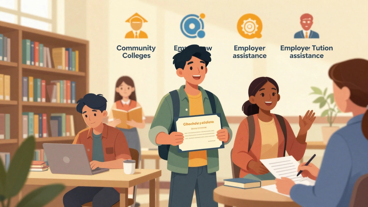 Students finding scholarships and work-study alternatives