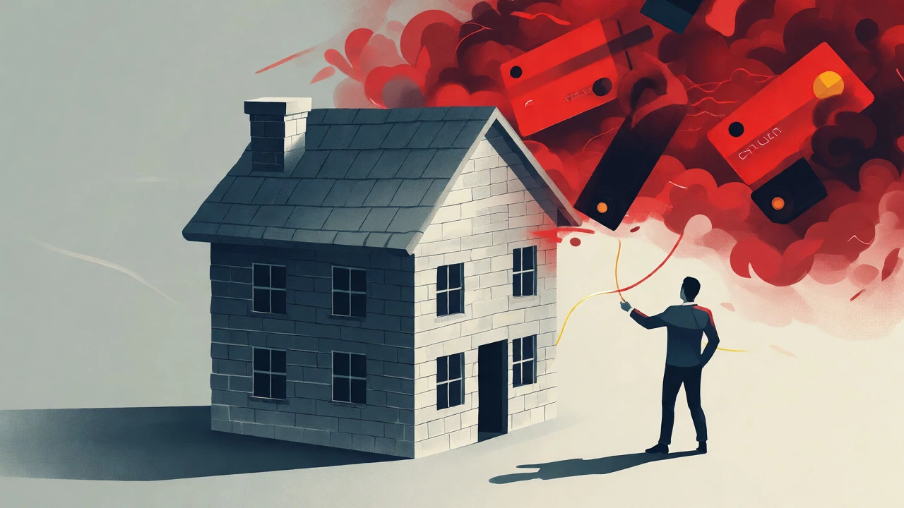House shielding a person from debt storms